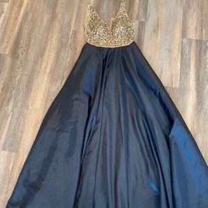 A-line gala dress/ gown/ prom with Gems and beads